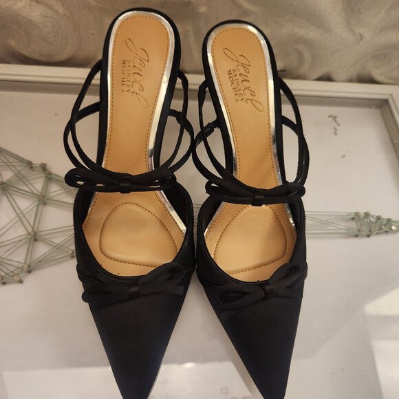 Jewel Badgley Mischka " Klarise" Black Satin Heels. NIB. Size 6 - Picture 6 of 13